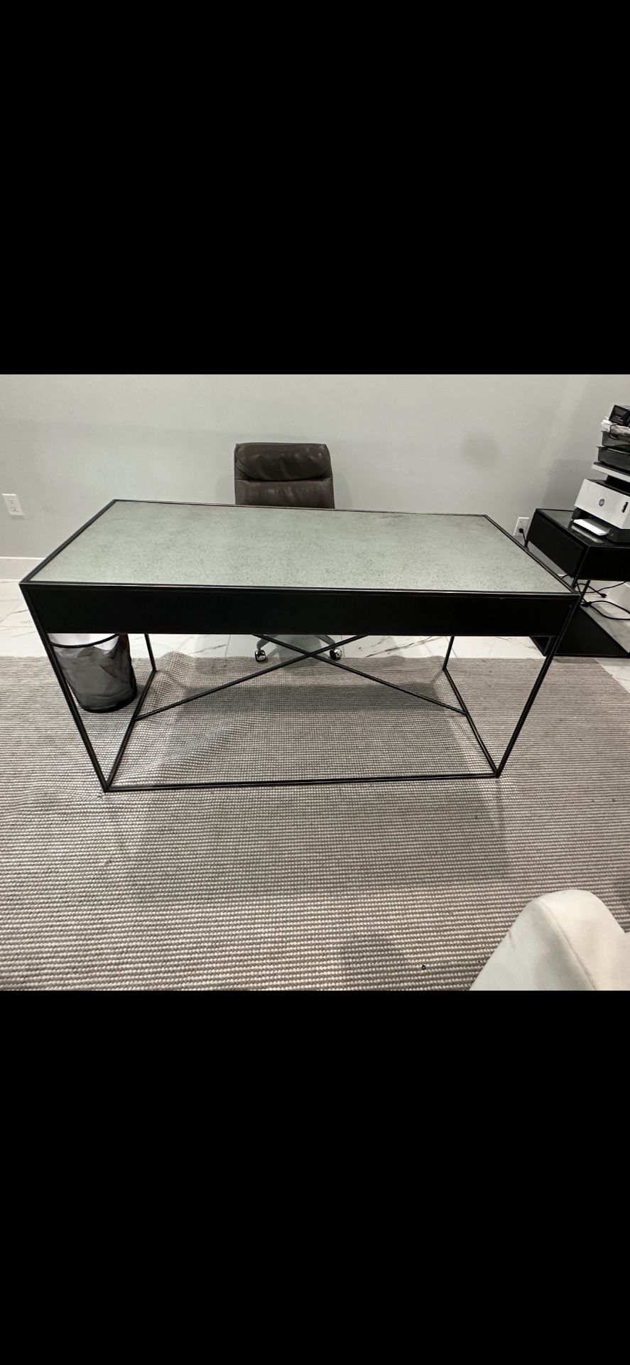 RESTORATION HARDWARE GRAMERCY DESK- Antique Mirrored Top- Amazing Condition Retails $1695