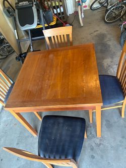 Wood Dining Table with 4 Chairs