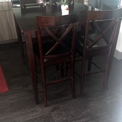 Wood Dining Table And 4 chairs 