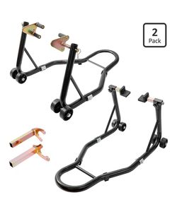 Motorcycle Front and Rear Stand Set 2-Pack