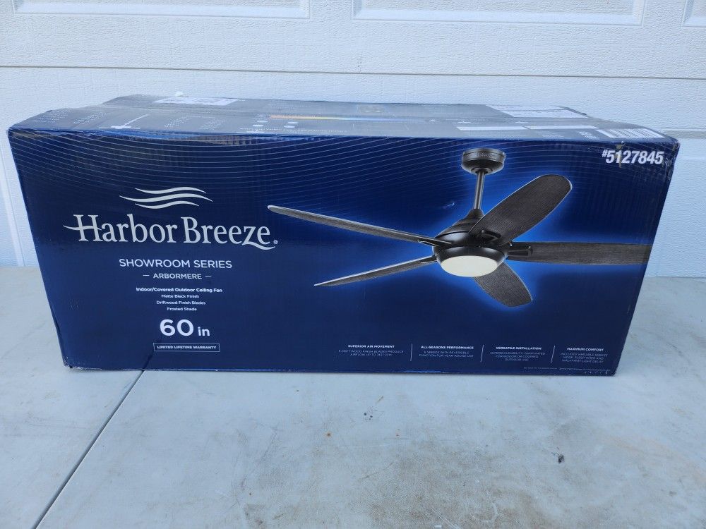 Harbor Breeze Showroom Series Arbormere 60-inch Indoor/Outdoor LED Ceiling Fan -BRAND NEW