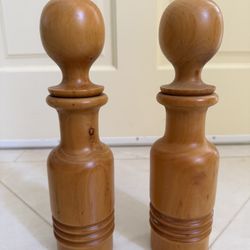 Tall Wooden Salt & Pepper Shakers