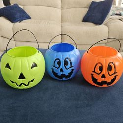 3 Halloween Pumpkin Baskets