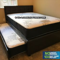 Full/Twin Expresso Trundle Beds w. Orthopedic Mattresses Included 