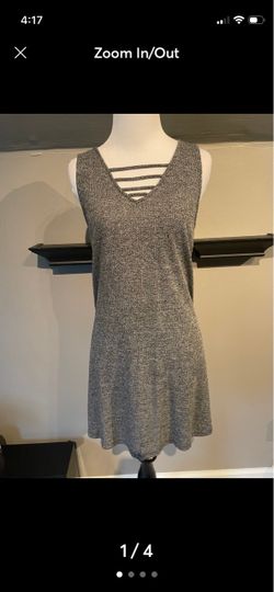 Grey/Black/white v-neck Dress