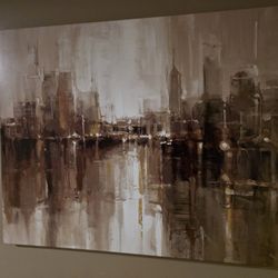 Large Wall Art Cityscape Painting 40x50