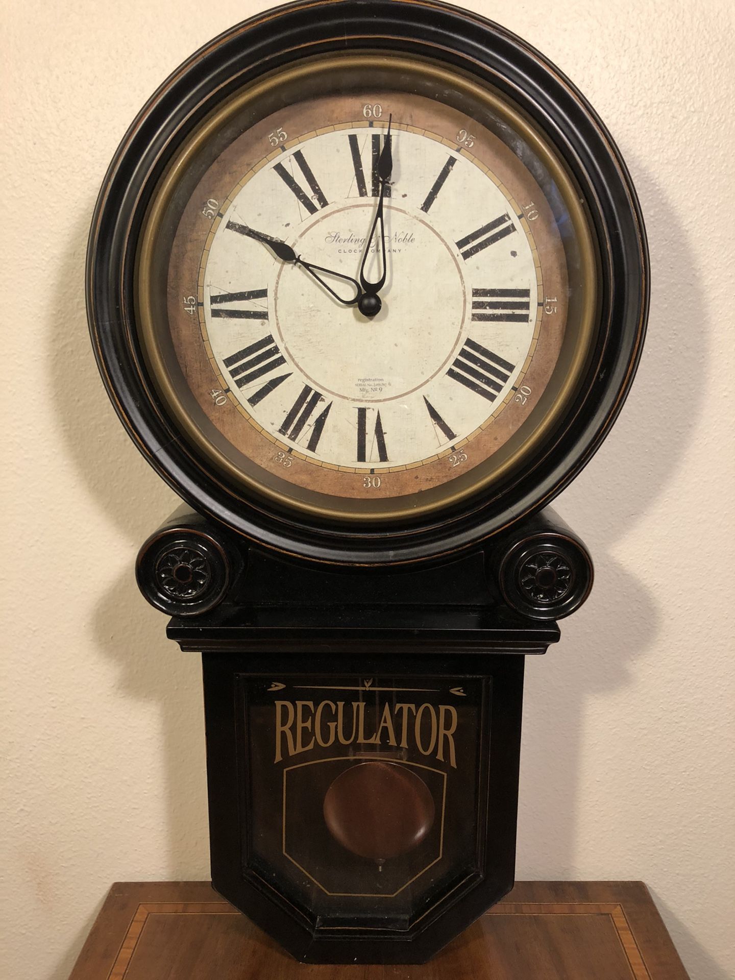 Vintage Sterling And Noble Regulator Pendulum Clock