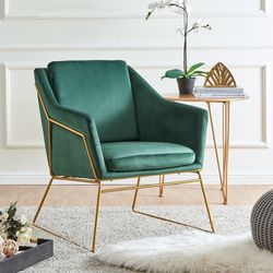 Velvet Leisure Chair Accent Chair -green 