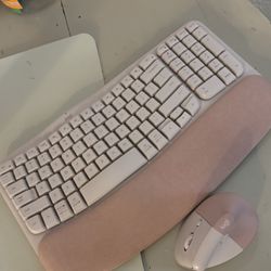 Logitech Ergonomic Pink Keyboard And Mouse Combo