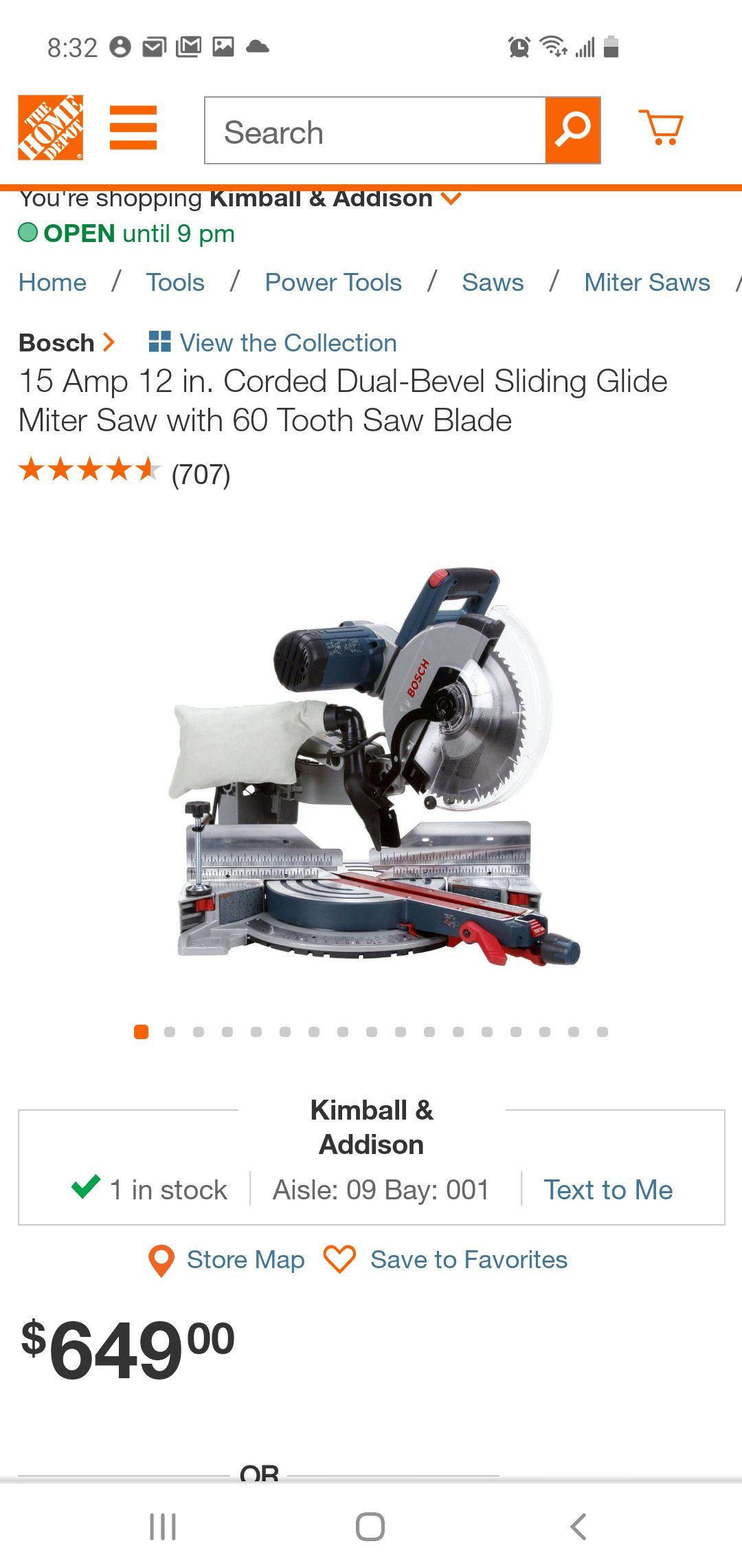 Bosch 12 in Mitre Saw, 15 Amp, Axial Glide