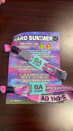 HARD Summer GA Wristbands x2