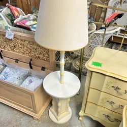 Vintage Faux Bamboo Lamp Table 