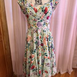 Belle Poque Retro Sleeveless Floral Dress