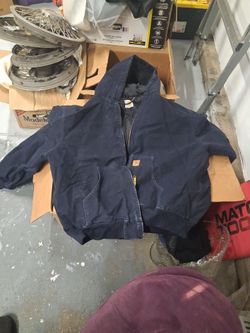 Carhartt Navy Canvas Hooded Work Jacket