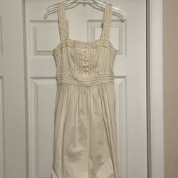 BCBGMAXAZRIA Off-white Cotton Woven Dress - Size Small