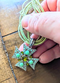 Mint green maltese cross