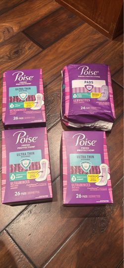 Poise Ultra Thin Pads Bundle – 4 Packs