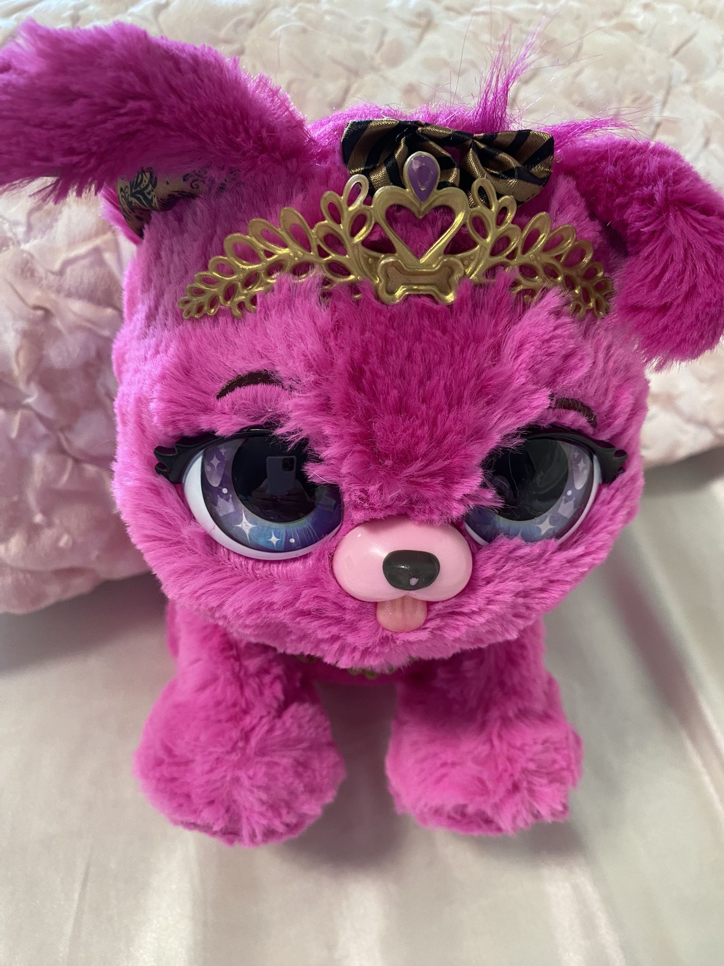 Present Pets Cici Fancy Puppy Interactive Pink Plush Pet Toy 100