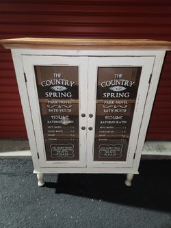 Country Spring Antique Farmhouse Bathroom Cabinet 