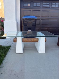 MidCenturyModern coffee table (Glass) (Wood)