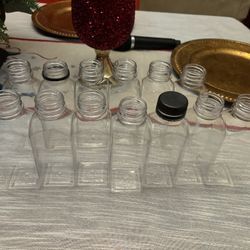 Set of 13 Clear Plastic Bottles no caps