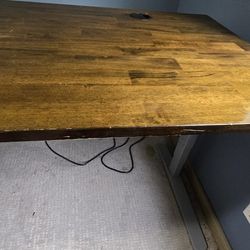 Standing Desk with Adjustable Height - Solid Wood 