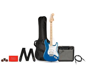 stratocoster fender blue guitar