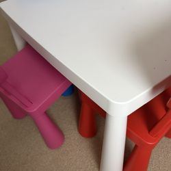 Plastic   Table With Four Chairs For Kids