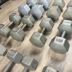 Vintage Set Of IVANKO Hex Dumbbells  5s To 65s [4 A Collector / Vintage Lover]