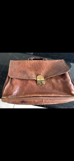 Leather Vintage Italian Bridge Briefcase 