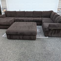 Brown Plush Sectional Sofa Free Delivery 🚚