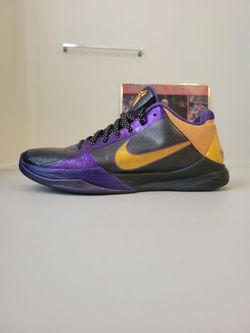 Nike Zoom Kobe 5 OG Lakers Away 2010 ✅️ Size 9 Men's 💎 Preowned, Great Condition 💯% Guaranteed Authentic Kobe V, Rare, Original 🔥🔥
