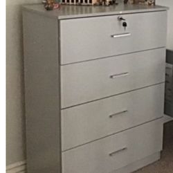 Dresser, Chest, Organizer , Storage Unit , Gray, W Lock