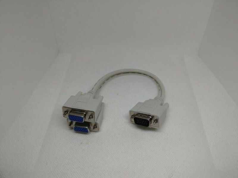 VGA SVGA 1 PC TO 2 MONITOR Male to 2 Dual Female Y Adapter Splitter Cable 15 PIN