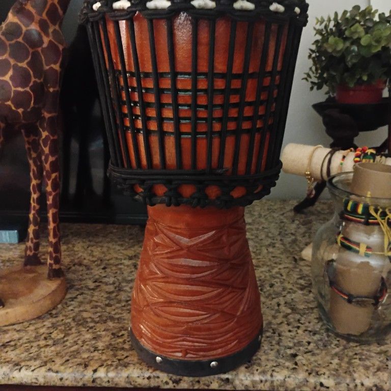 West African Djembe Light Wood Hand Carved Drum (Set )