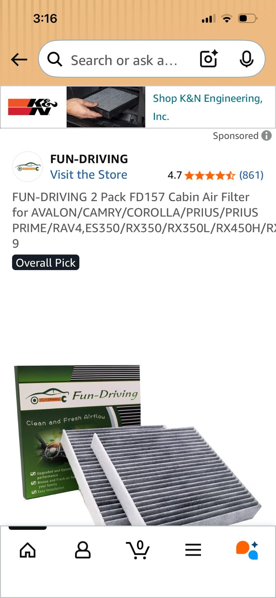 Cabin Filters Toyota 2 Pack