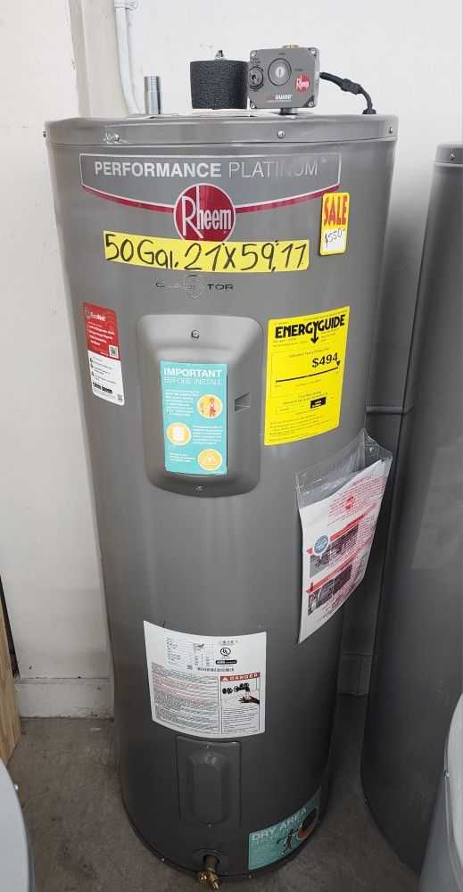New Rheem Gladiator 50 Smart Electric Water Heater with Warranty
