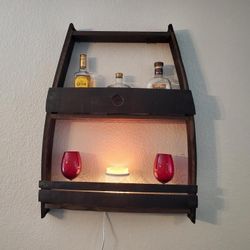 Barrel Stave Wall Mounted Shelf