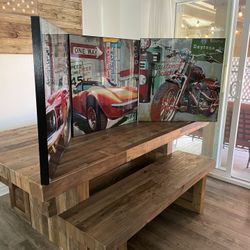 Motorcycle/Mustang/Corvette car vehicle retro art themed high-quality and heavy canvas prints (27” x 27” x 2”) from ZGallerie.  Price for all, togethe