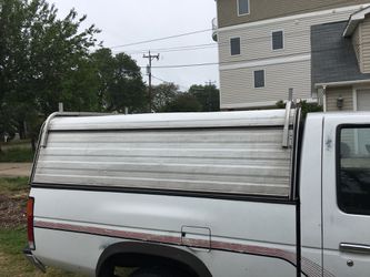 Camper shell, aluminum, 75”x 62”x 22”. Ladder rack for Sale in