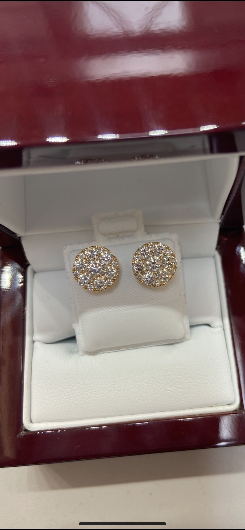 10k gold VVS quality REAL diamond earrings 1.55 ctw