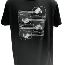 Caliville Acoustic Guitars Black T-Shirt Tee Size Large
