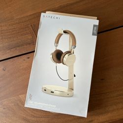 Satechi Aluminum USB Headphone Stand Holder with 3 USB 3.0 Ports & 3.5mm (Gold)