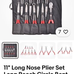 11’ long nose pliers set long reach circle bench needle nose diagonal cutter 9pc