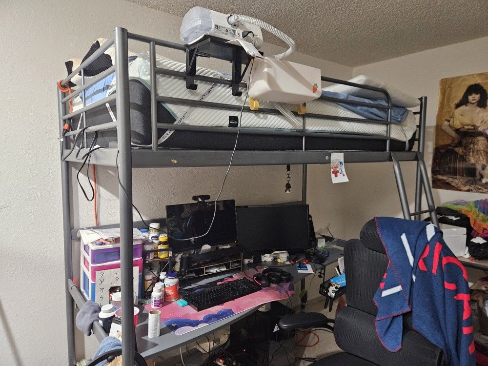 Bunk Bed Frame With Desk