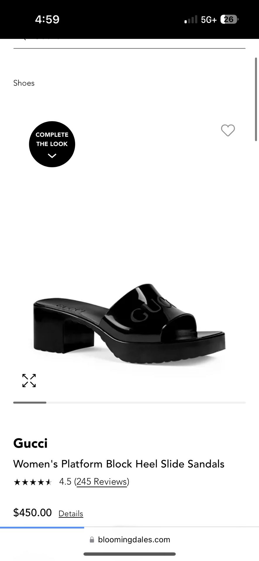 GUCCI Women's Platform Block Heel Slide Sandals