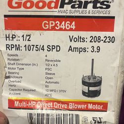 HVAC Multi -HP direct drive blower motor