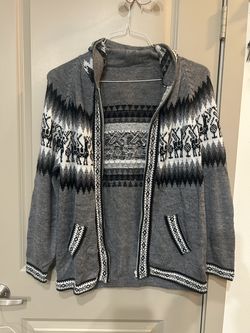 Peruvian Zip Up Unisex Sweater size S/M
