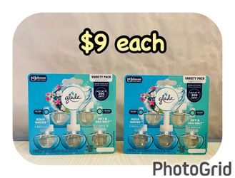 Glade PlugIns scented oil, 5 refills each pack. $9 each pack