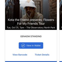 Kota The Friend Tickets